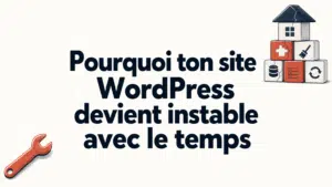 Illustration d’un site WordPress qui devient instable avec le temps