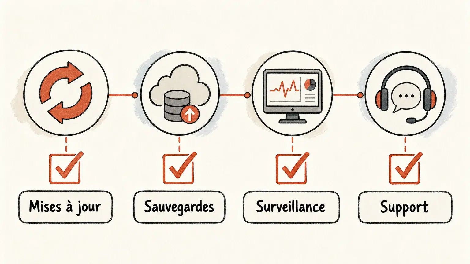 Checklist illustrée des actions de maintenance d’un site web