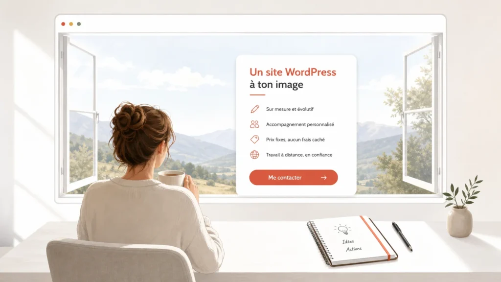 Illustration d’une vitrine numérique pour présenter une activité indépendante