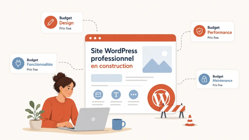 Illustration du budget nécessaire pour créer un site WordPress