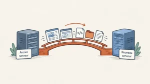 Illustration du transfert d’un site WordPress entre deux serveurs