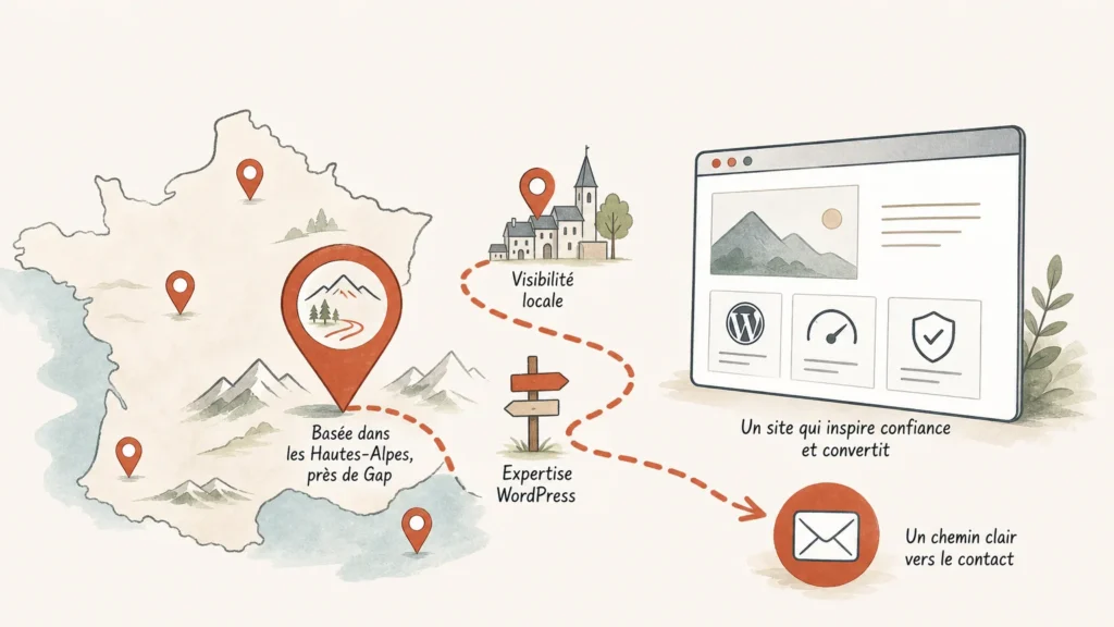 Illustration d’une stratégie de visibilité locale pour une activité indépendante